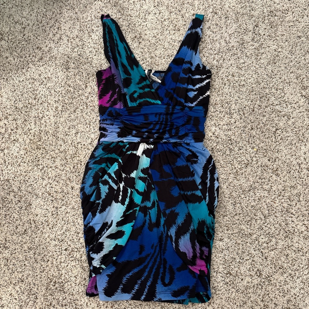 True Grit Blue and Purple Patterned Mini Dress